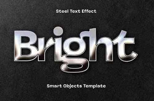 Bright Steel Text Effect