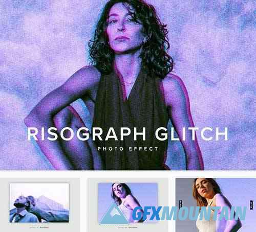 Risograph Glitch PSD Photo Effect