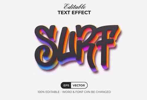Surf Text Effect Colorful Style