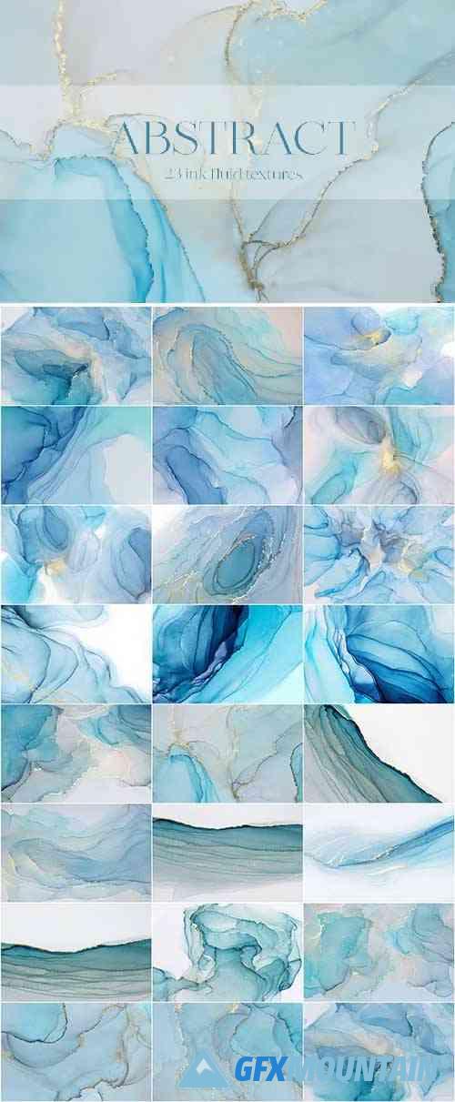 Abstract blue fluid ink textures