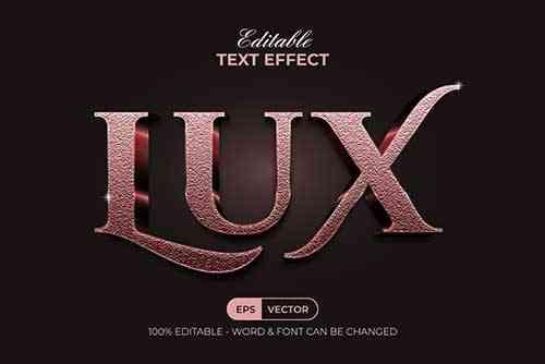 Lux Text Effect Rose Gold Style