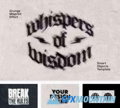 Grunge Print Text & Logo Effect