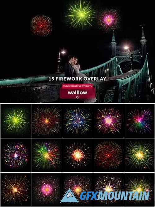 Realistic Fireworks png transparent photo overlays