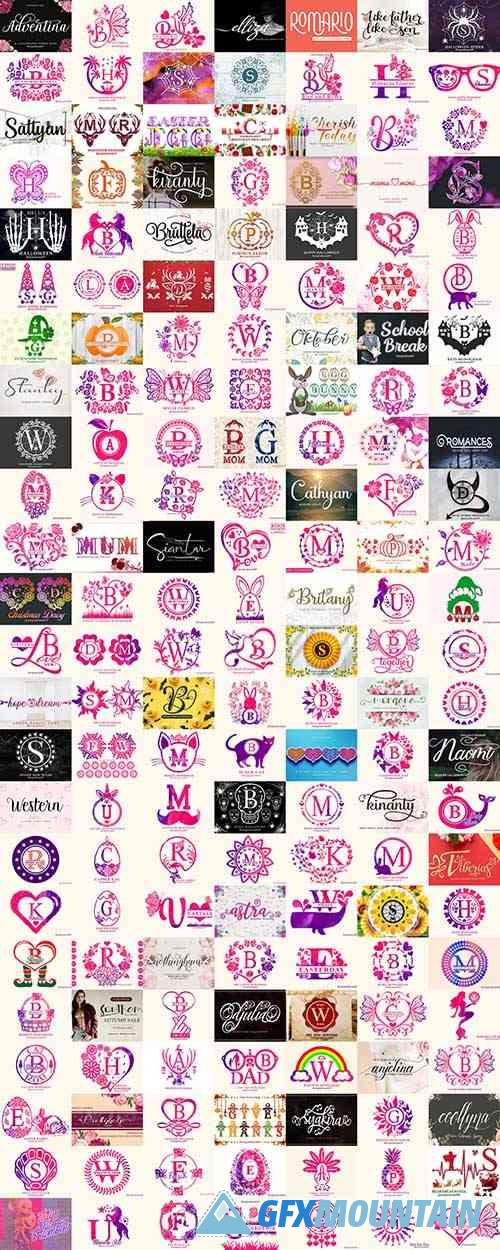 Decorative Font and Monogram Bundle