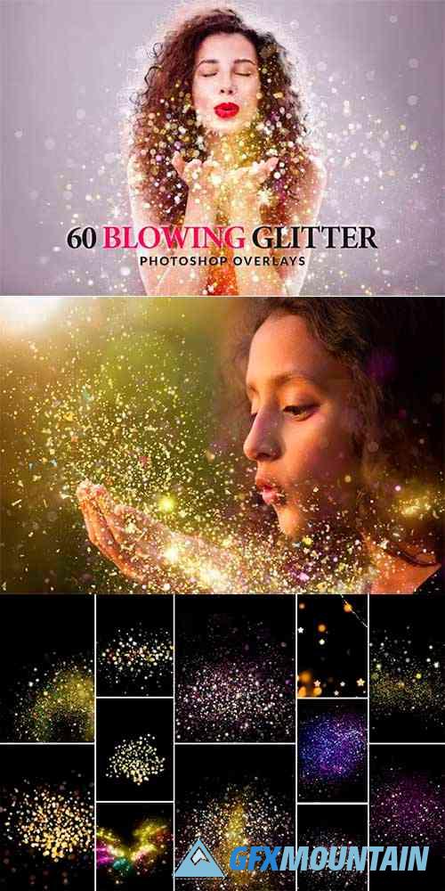 Blowing Glitter Photoshop Overlays