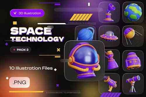 Space Technology 3D Illustration