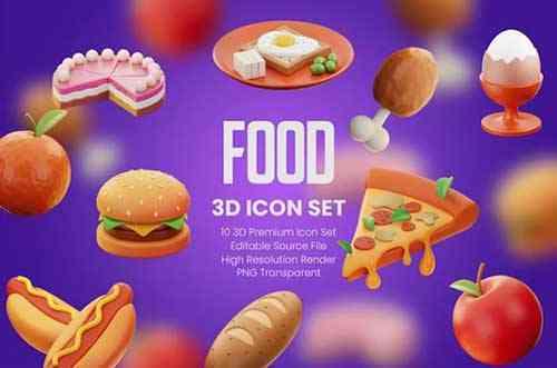 Food 3D Icon Set