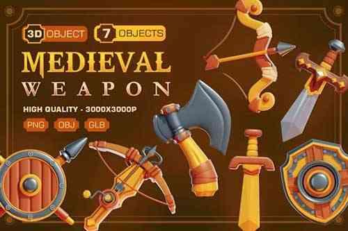 Medieval Weapon 3D Illustration Pack