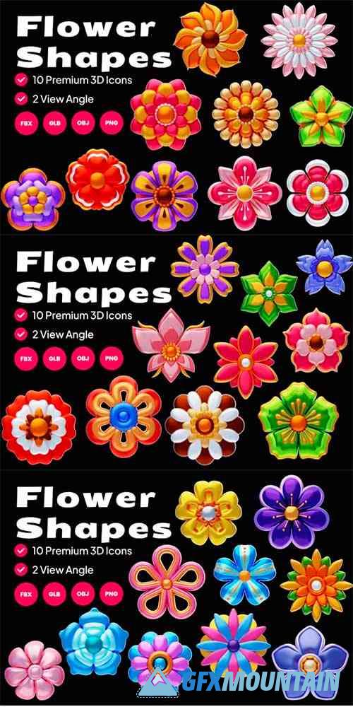 Flower Shapes 3D Icon