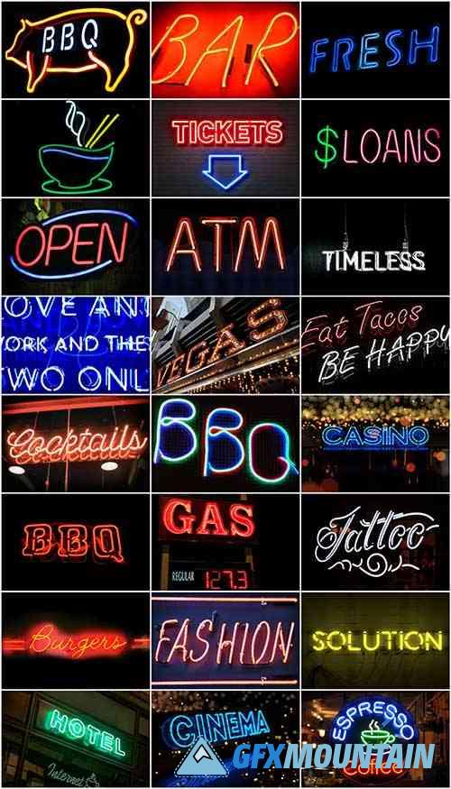 Collection neon sign filament inert gas