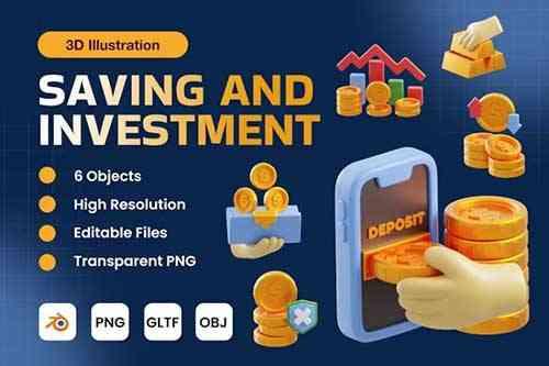 Saving and Investment 3D Icons