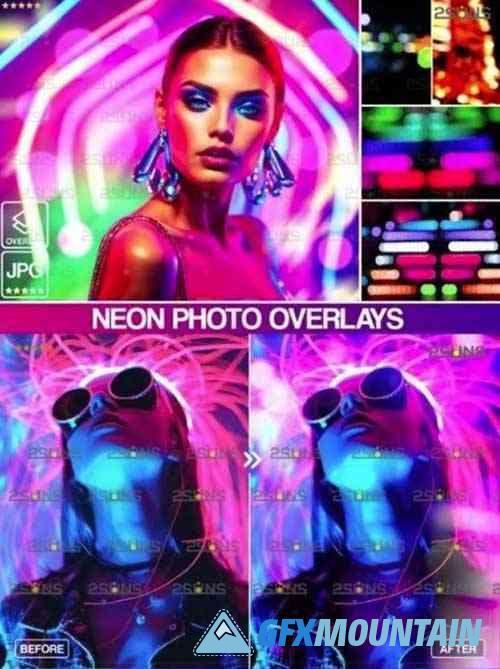 Neon photoshop overlays Bokeh