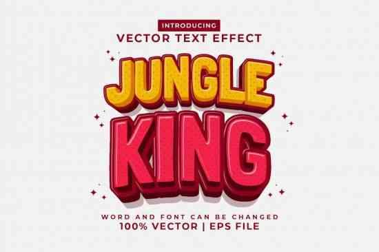 Jungle King 3d Vector Editable Text Effect