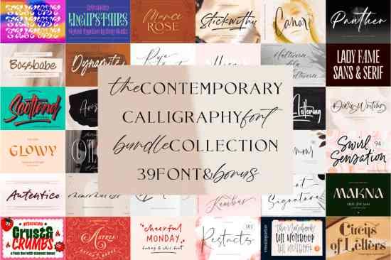 The Contemporary Calligraphy Font Bundle