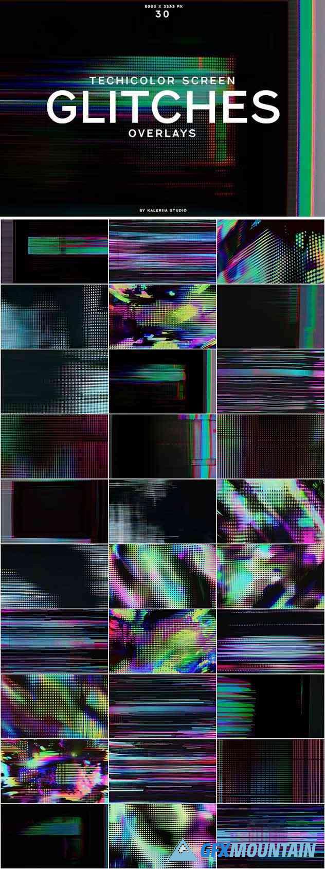 Technicolor Screen Glitches Overlays