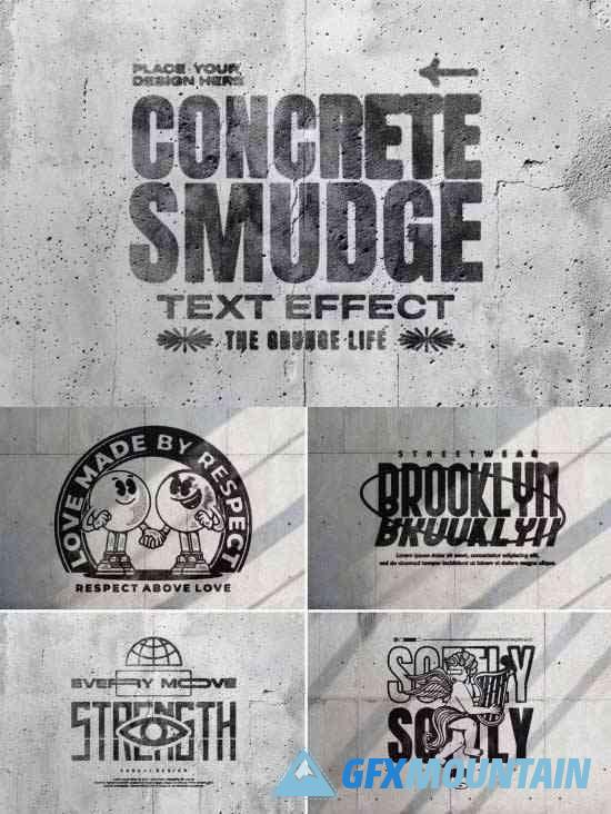 Grunge Concrete Text & Logo Effect Mockup