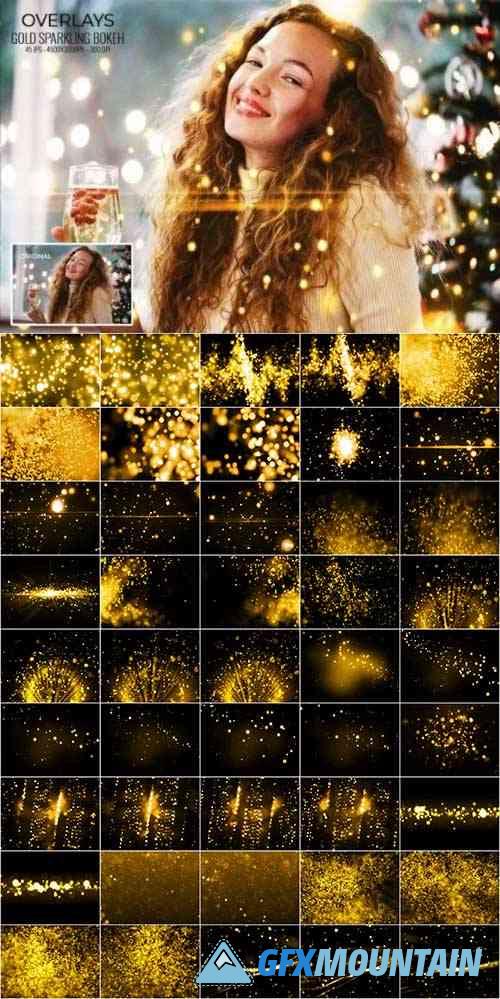 Gold Sparkling Bokeh Overlays