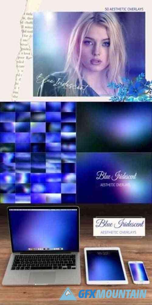 Blue Iridescent Aesthetic Overlays