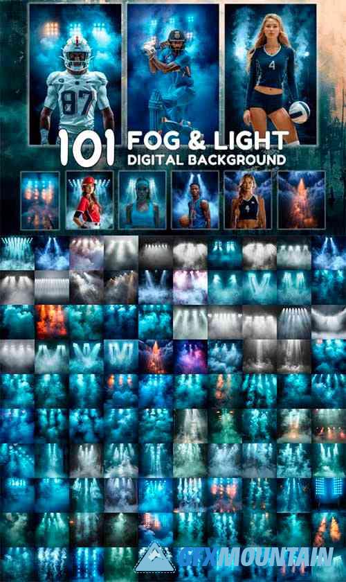 101 Fog & Light Digital Backgrounds - Photoshop Backgrounds Smoke Backdrops