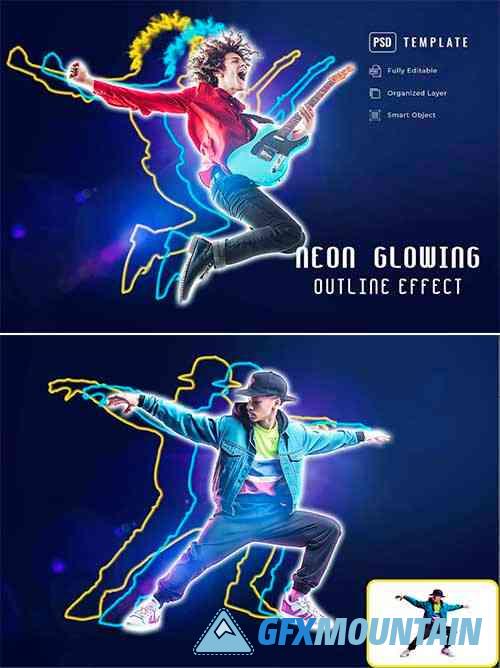 Neon Glowing Outline Effect