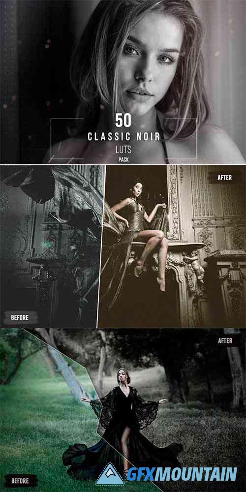 50 Classic Noir LUT and Presets Collection