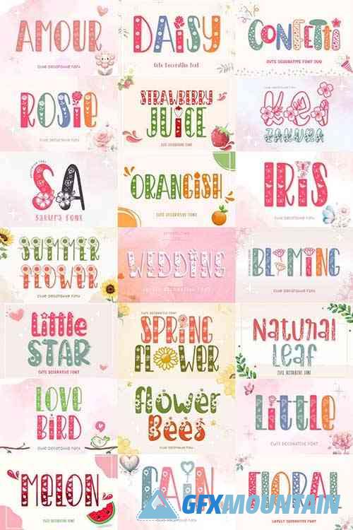 Special Deco Flower Font Bundle