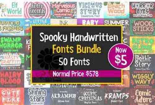 Spooky Handwritten Fonts Bundle