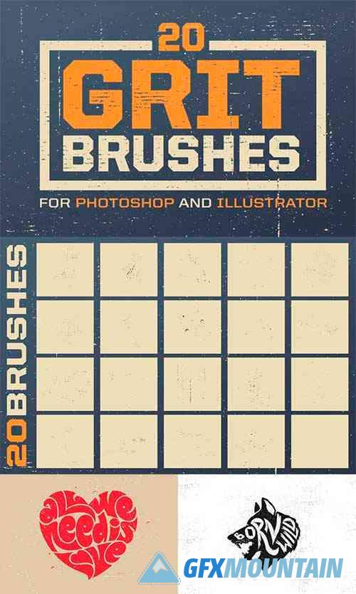 Grit Photoshop and Illustrator Brushes