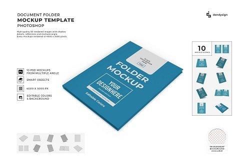 Document Folder 3D Mockup Template Bundle