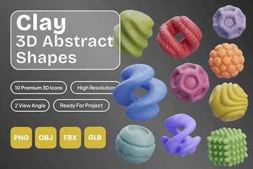 Clay 3D Abstract Shapes