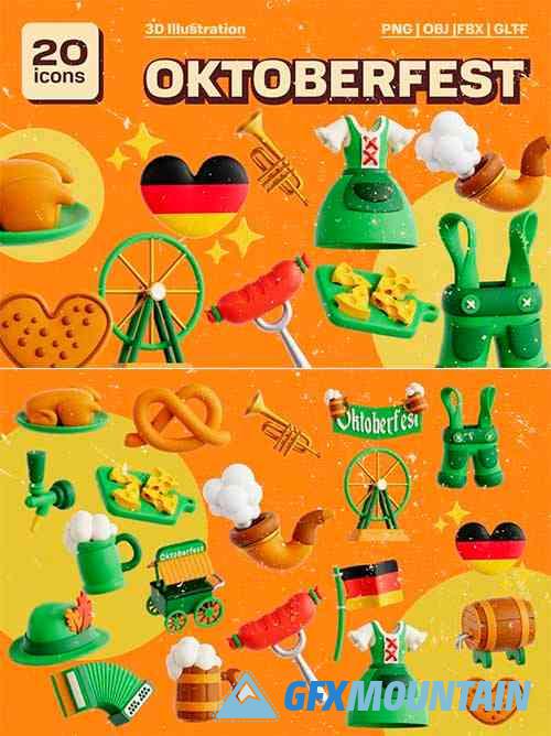 Oktoberfest 3D Icon Set