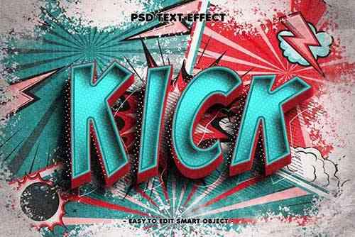 Kick Comic Style Editable Text Effect