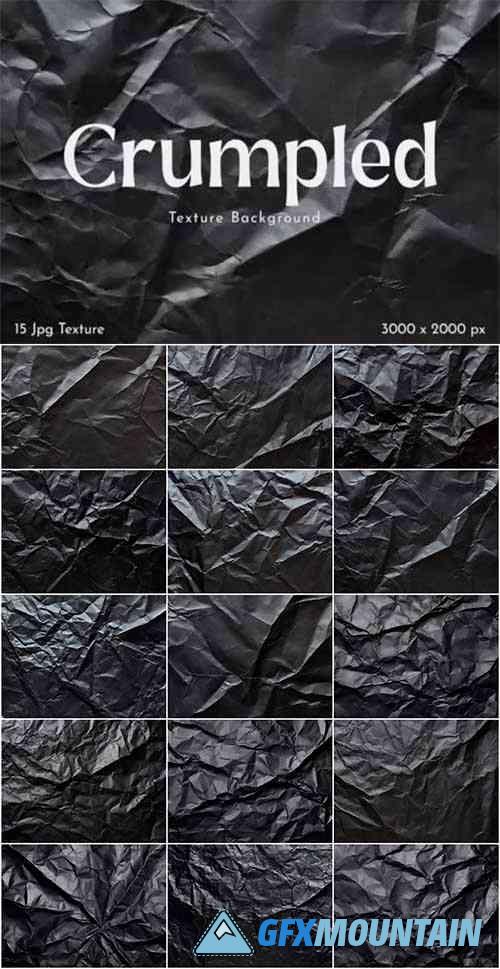 Black Crumpled Texture Background