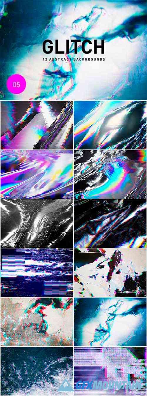 Glitch 05 - 12 Abstract Backgrounds