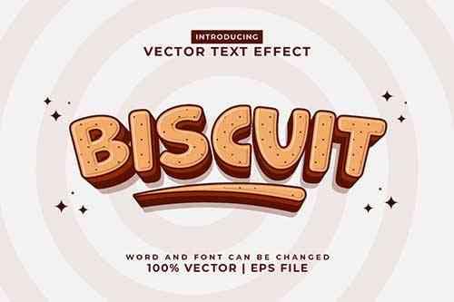 Biscuit 3d Vector Editable Text Effect