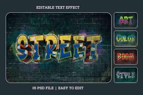 Graffiti Style Editable Text Effect Set