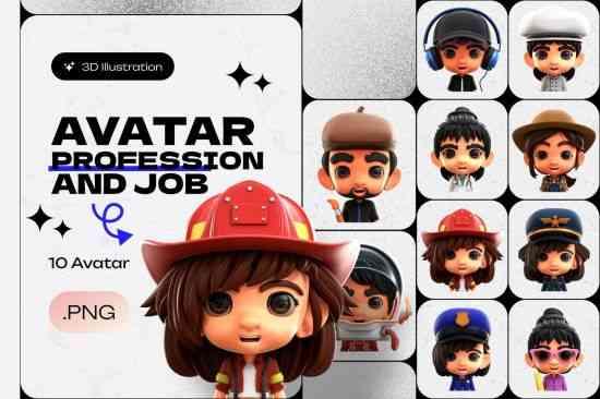 Avatar Profession and Job 3D Illustration