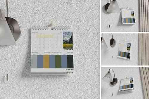 Wall Spiral Calendar Mockup