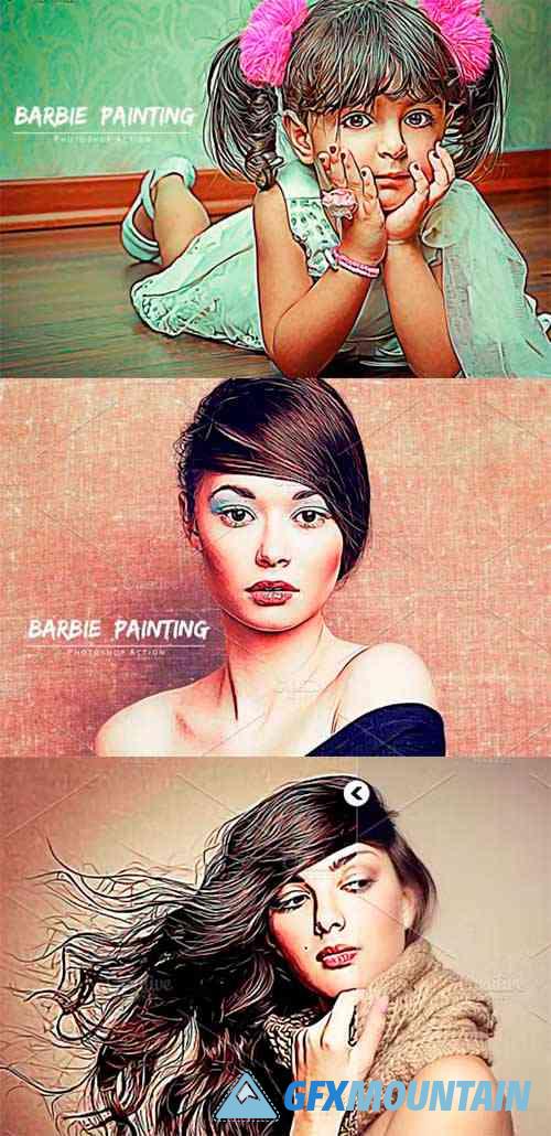 Barbie Painting Photoshop Action