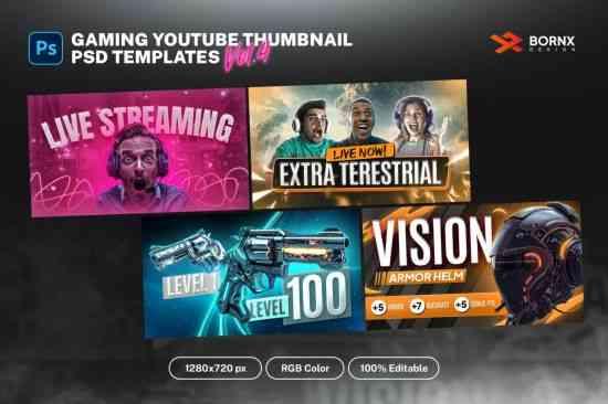 Gaming Youtube Thumbnail Templates