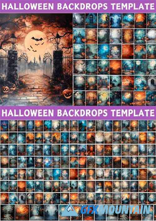 200 Halloween Digital Backdrops Bundle