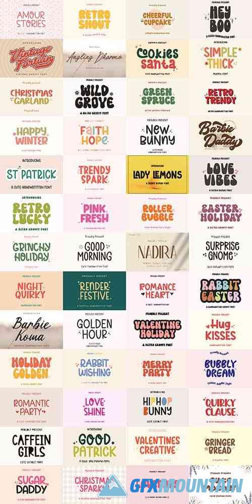 Cricut Retro Font Bundle