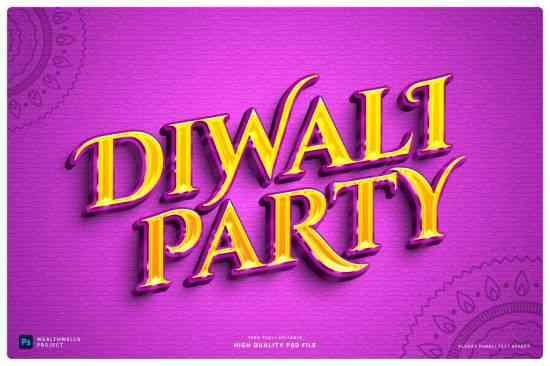 Glossy Diwali Text Effect