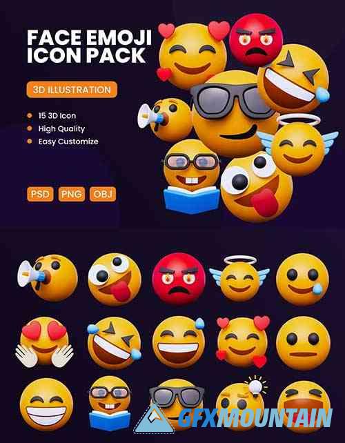 Collection Emoji 3D Icon Pack