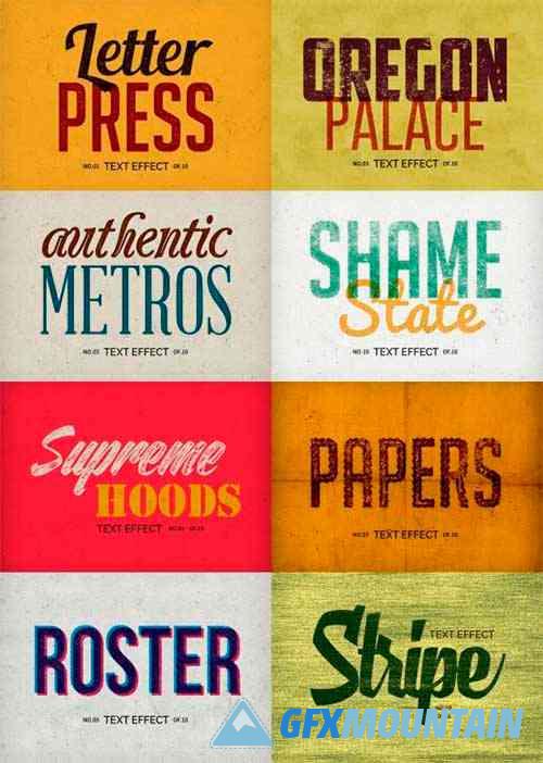 Vintage Letterpress Text Effects