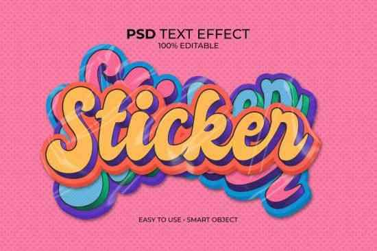 Sticker Retro Style Text Effect