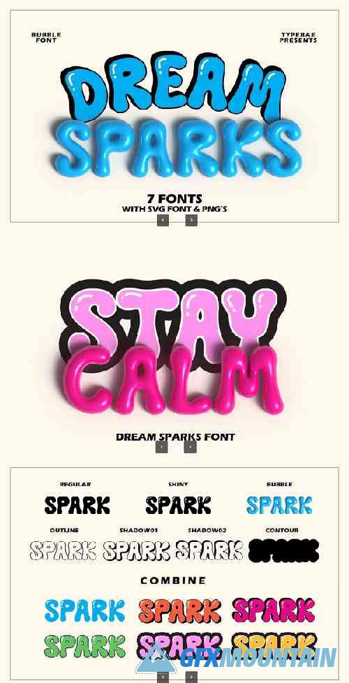 Dream Sparks – Bubble Display Font