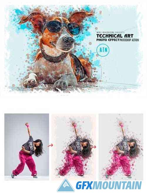 Technical Art Photoshop Action