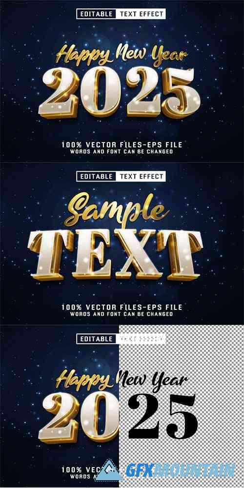 Happy New Year Golden Text - Editable Text Effect