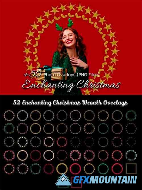 Enchanting Christmas Wreath Overlays